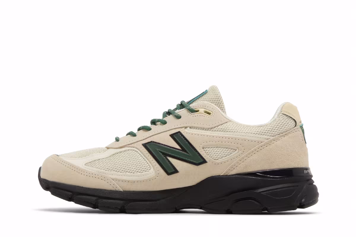 Teddy Santis x New Balance 990v4 Made in USA Macadamia Nut Black, view 4