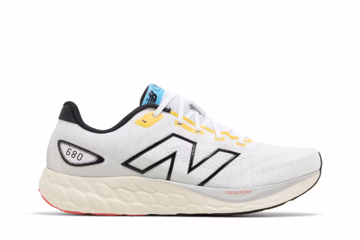 New Balance Fresh Foam 680v8 White Ginger Lemon, view 2