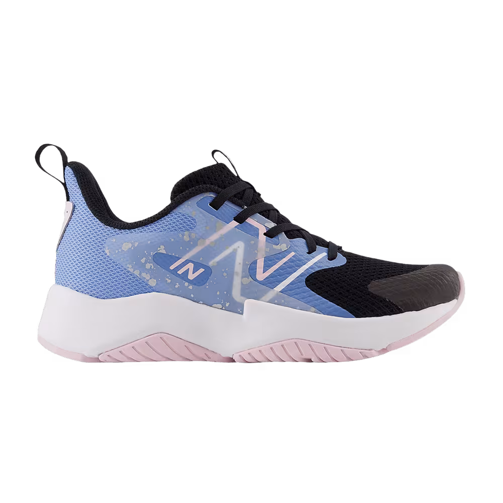 New Balance Rave Run v2 Big Kid Black Blue Laguna Paint Splatter