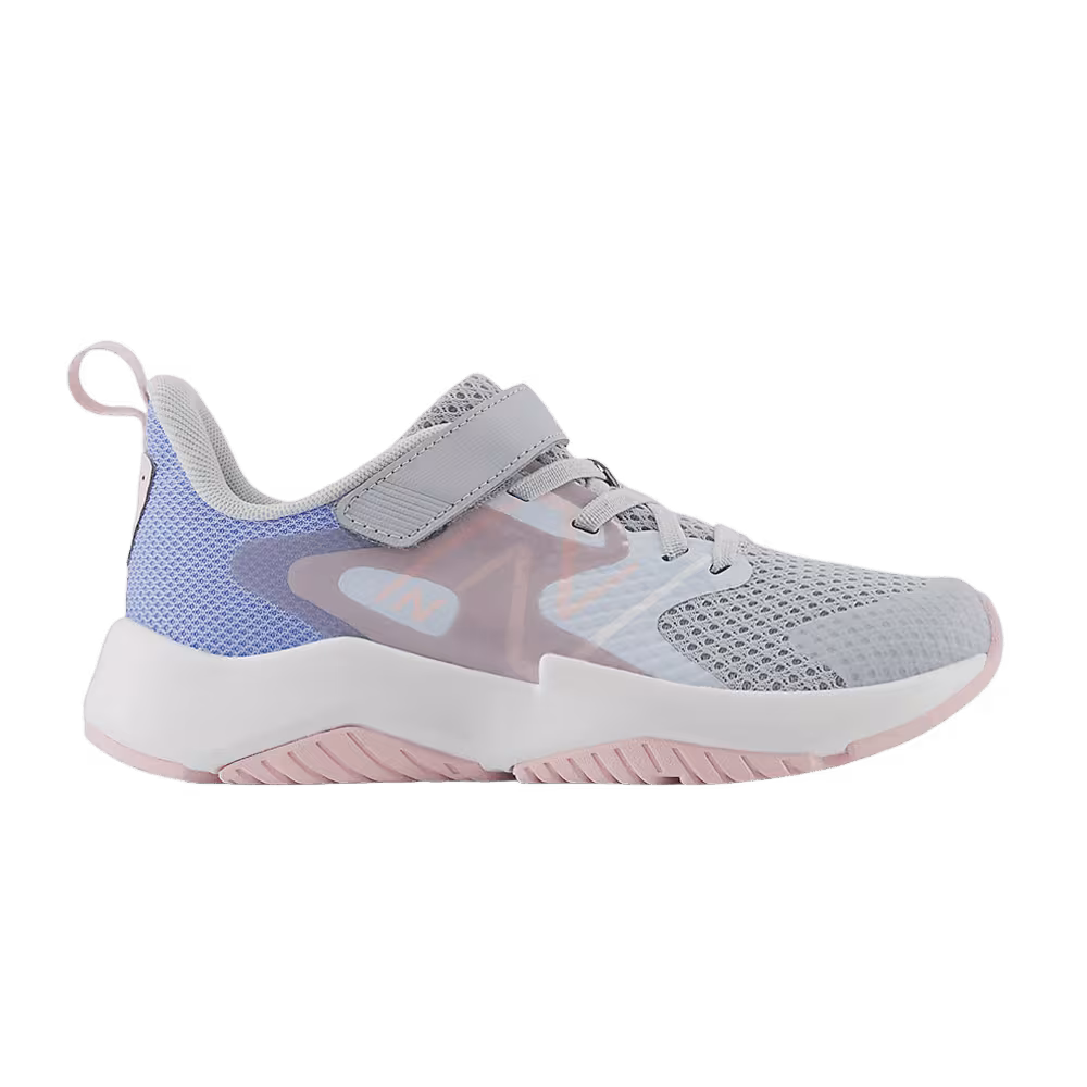 New Balance Rave Run v2 Bungee Lace Top Strap Big Kid Wide Bright Sky Rose Sugar