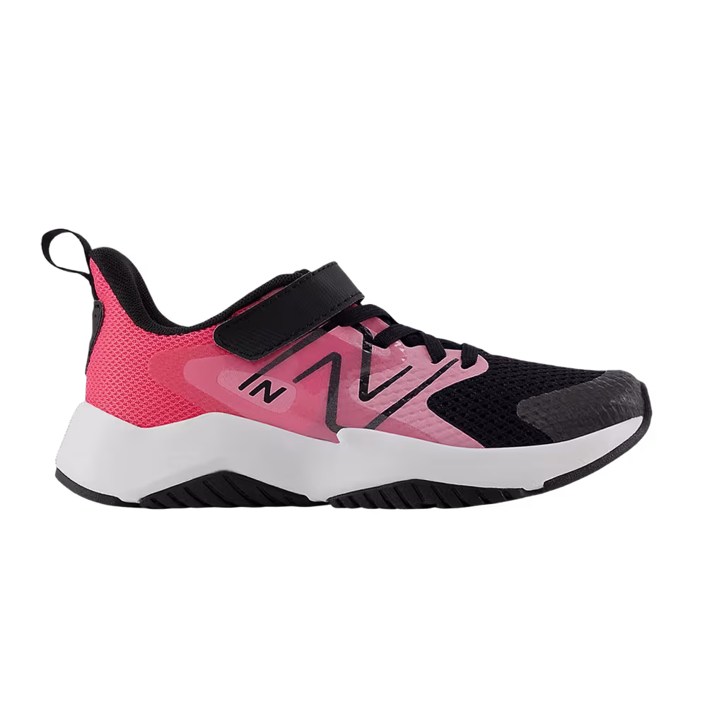 New Balance Rave Run v2 Bungee Lace Top Strap Big Kid Signal Pink Black