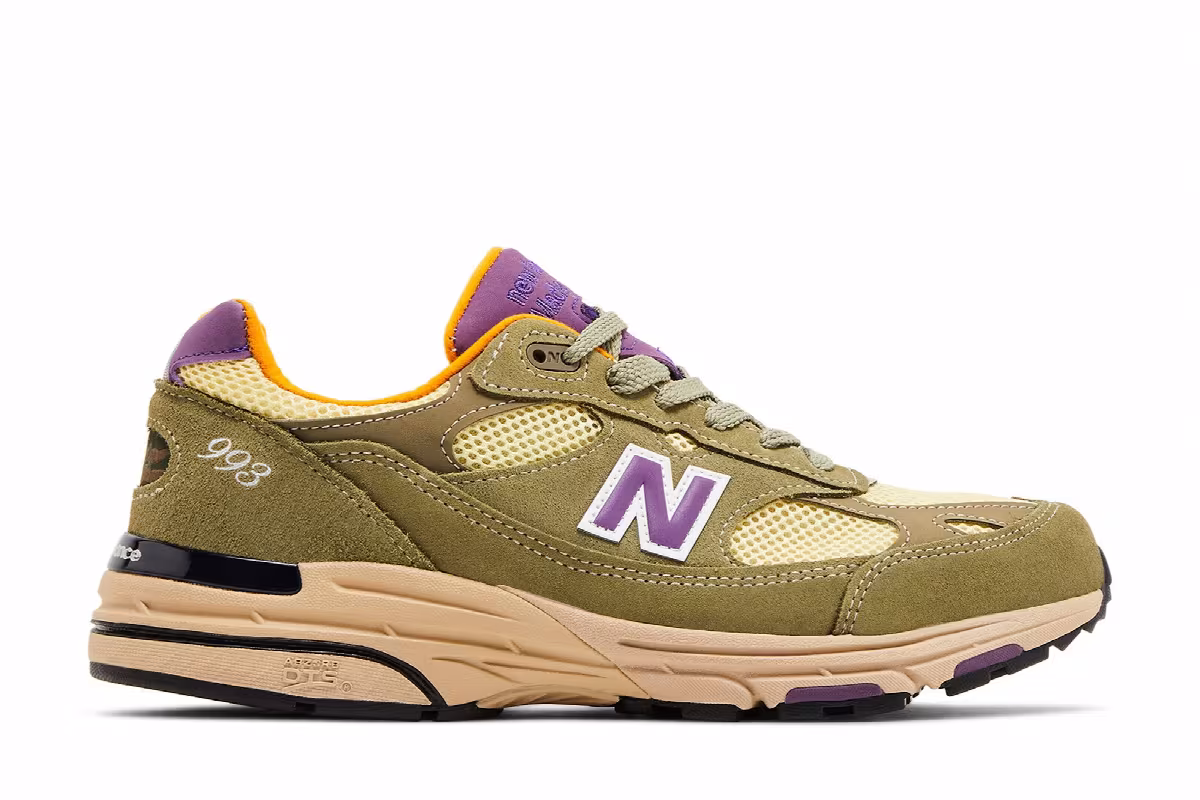 Teddy Santis x New Balance 993 Made in USA Olive Leaf Maize, view 2