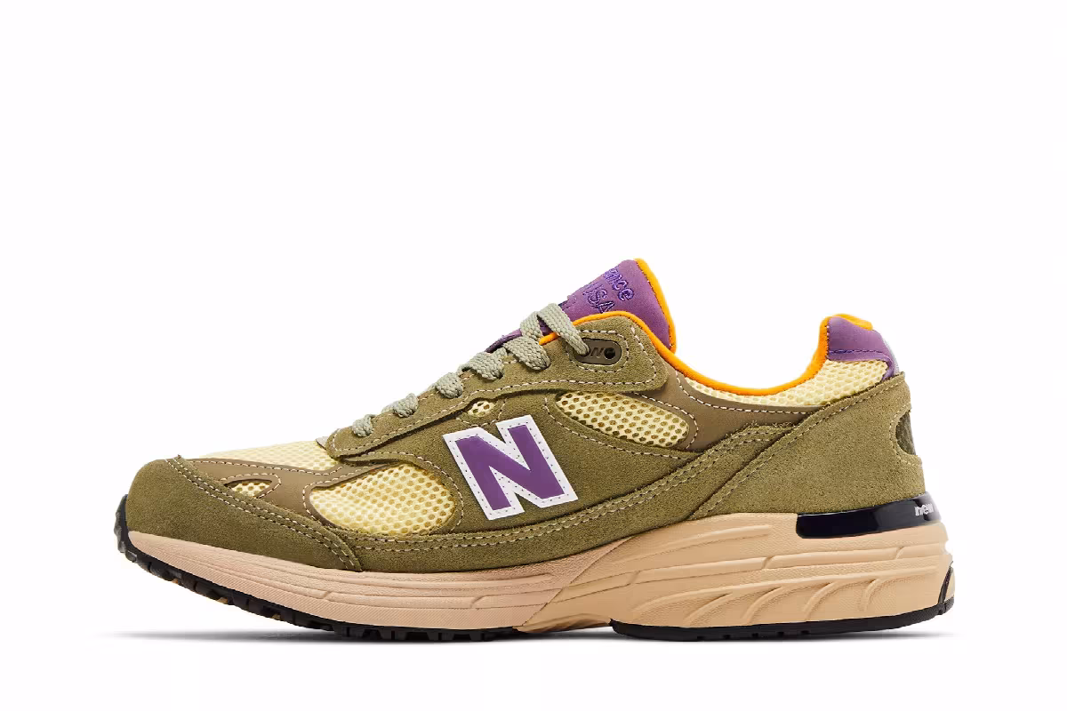 Teddy Santis x New Balance 993 Made in USA Olive Leaf Maize, view 4