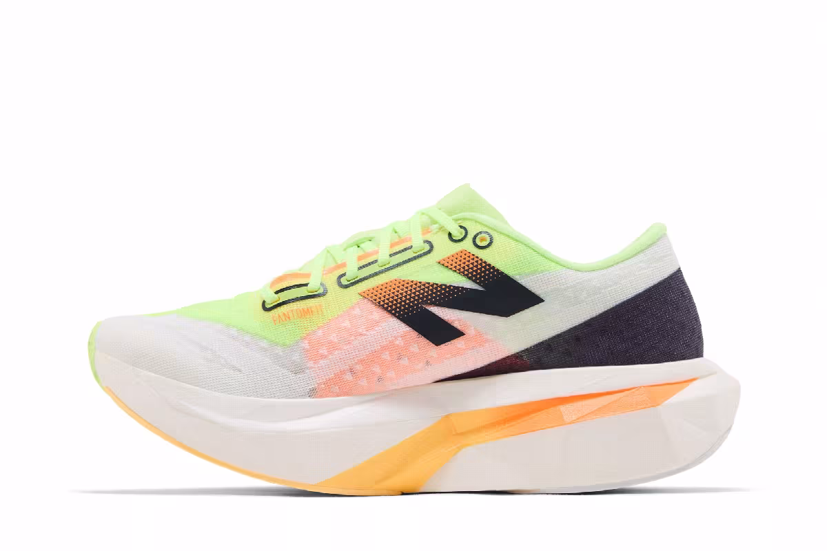 New Balance Women's FuelCell SuperComp Elite v4 White Lime Mango, view 4