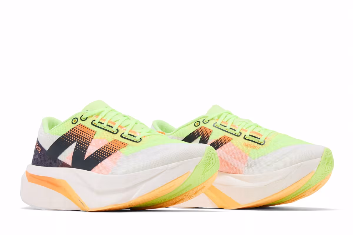 New Balance Women's FuelCell SuperComp Elite v4 White Lime Mango, view 9