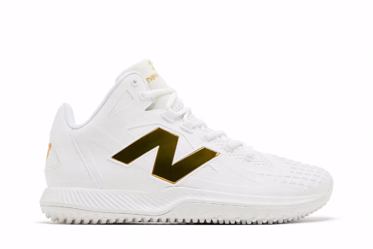 New Balance Ohtani 1 TF White Metallic Gold, view 2