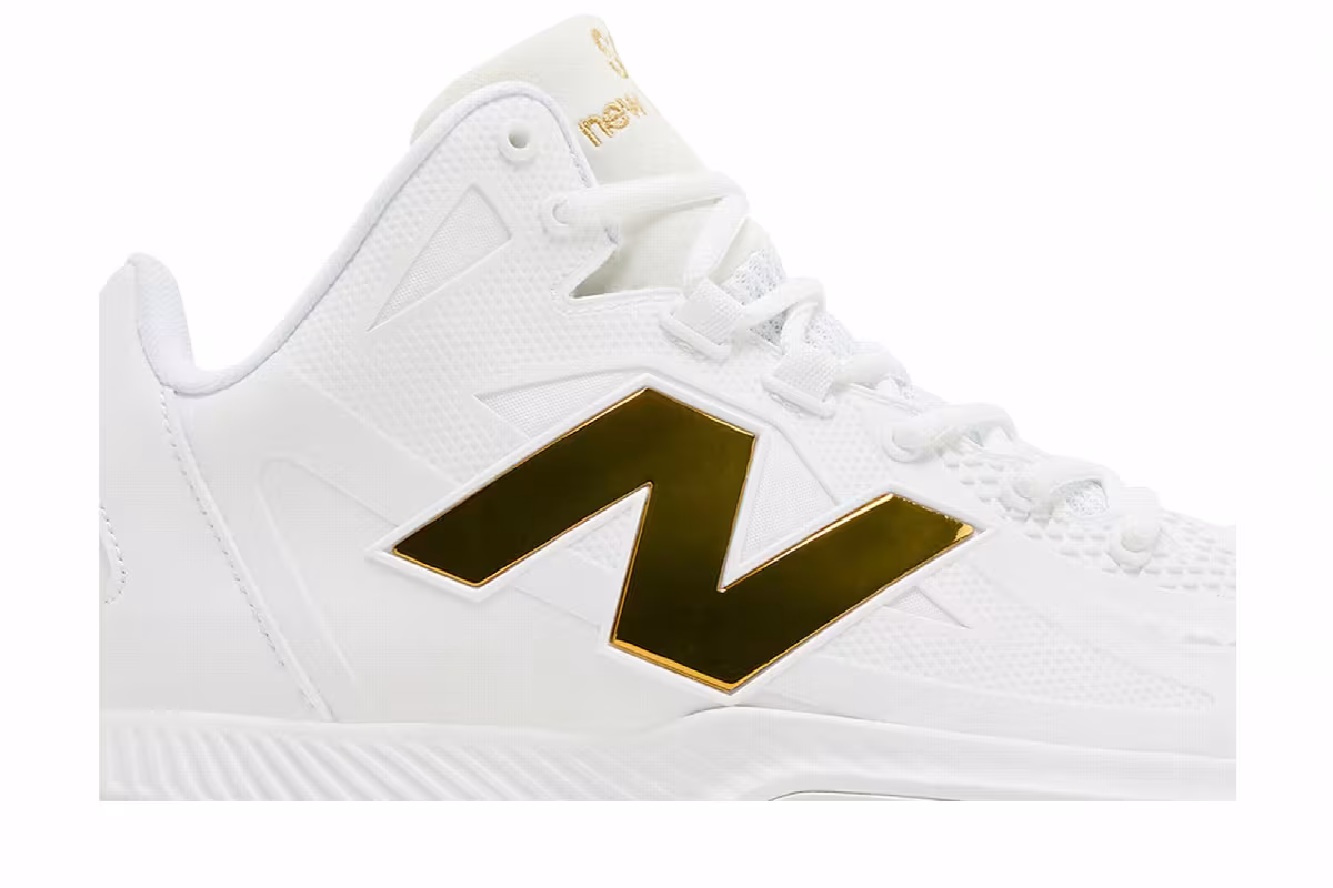 New Balance Ohtani 1 TF White Metallic Gold, view 3