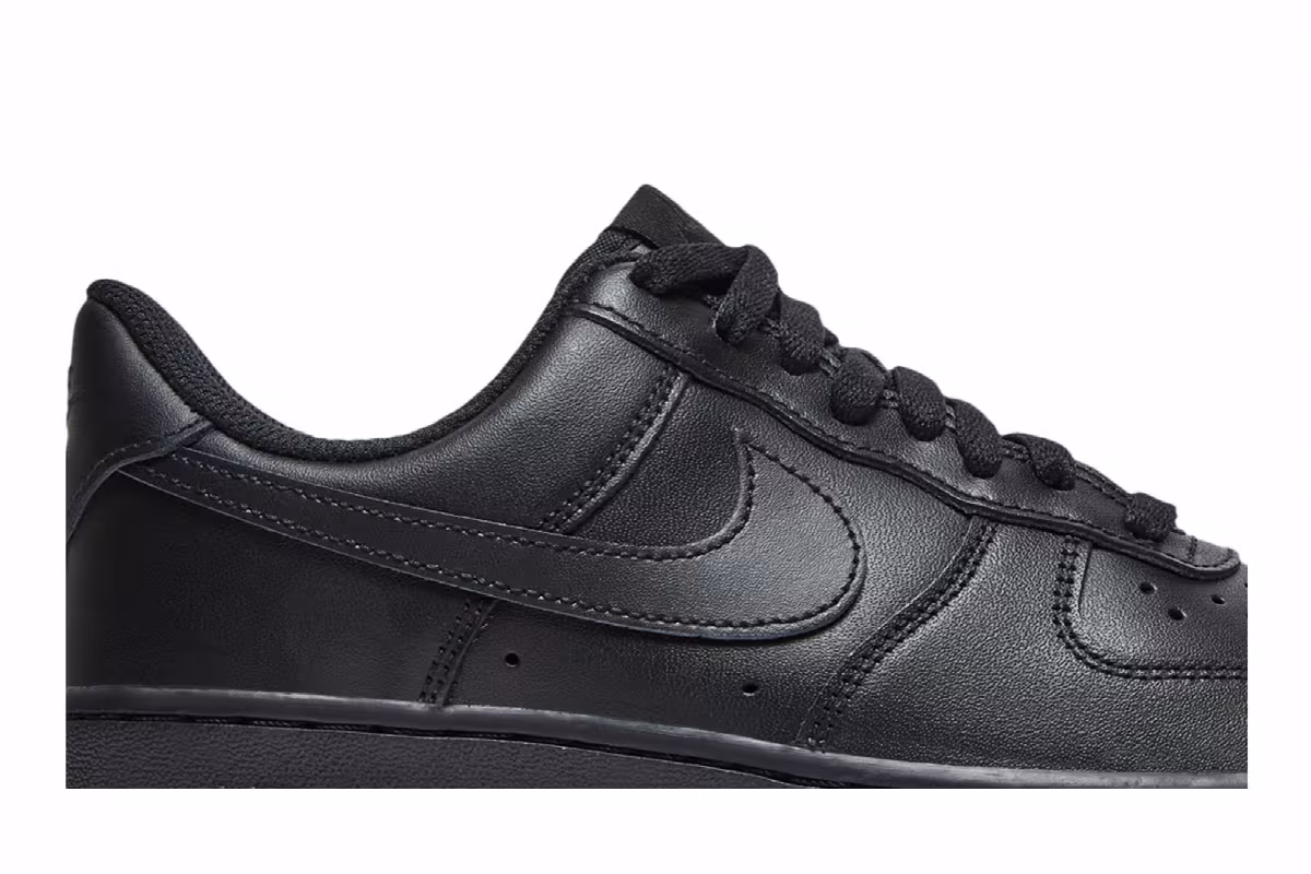 Nike Women's Air Force 1 Triple Black, view 3
