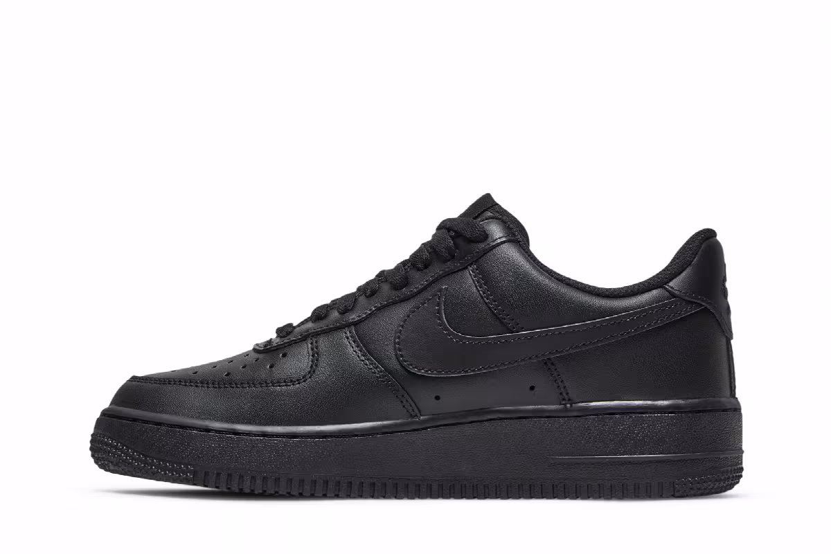 Nike Women's Air Force 1 Triple Black, view 4