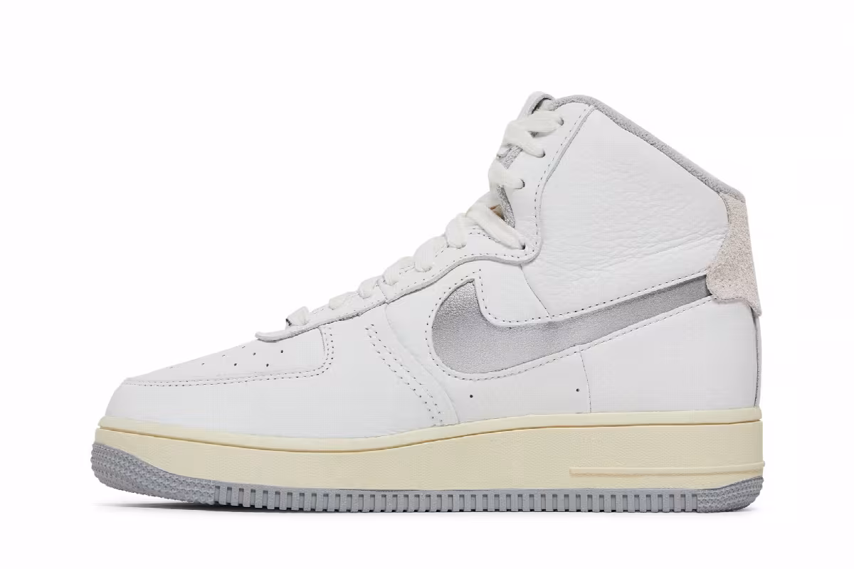 Nike Women's Air Force 1 High Sculpt White Light Smoke Grey, view 4