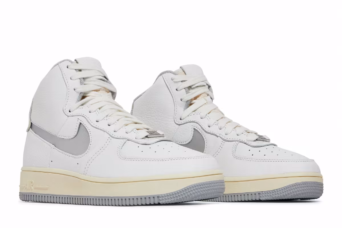 Nike Women's Air Force 1 High Sculpt White Light Smoke Grey, view 9
