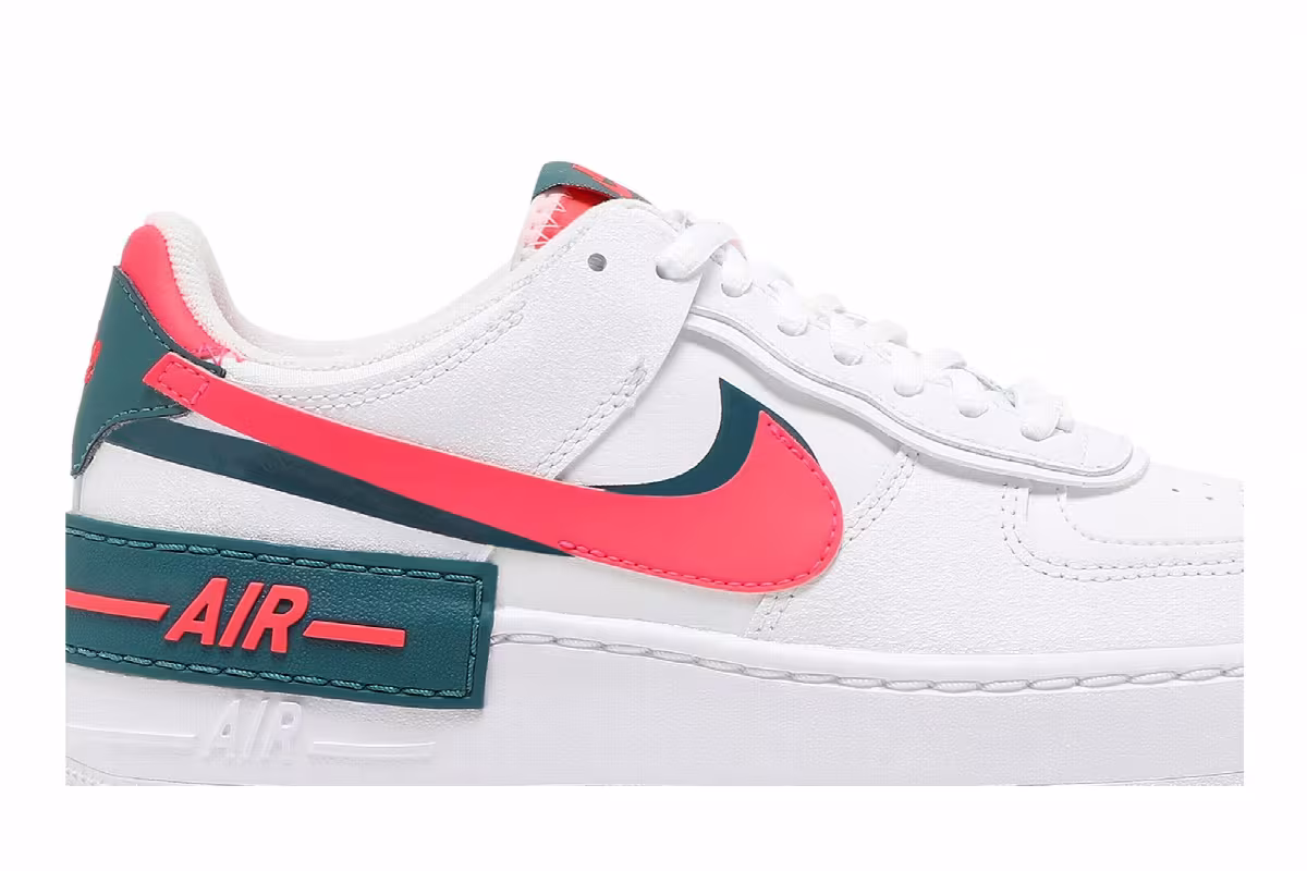 Nike Women's Air Force 1 Shadow White Solar Red, view 3