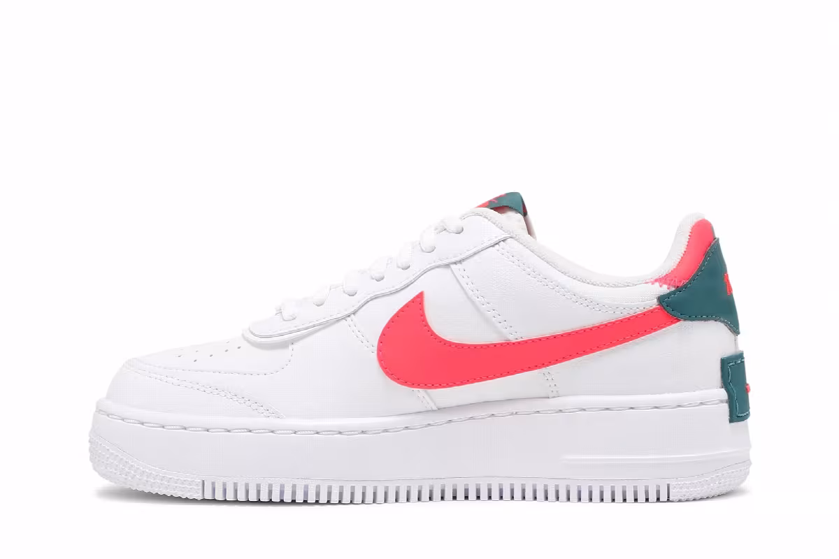 Nike Women's Air Force 1 Shadow White Solar Red, view 4
