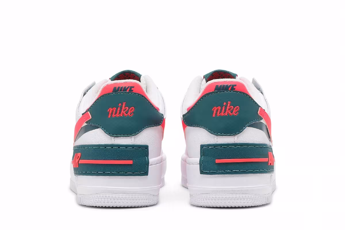 Nike Women's Air Force 1 Shadow White Solar Red, view 7