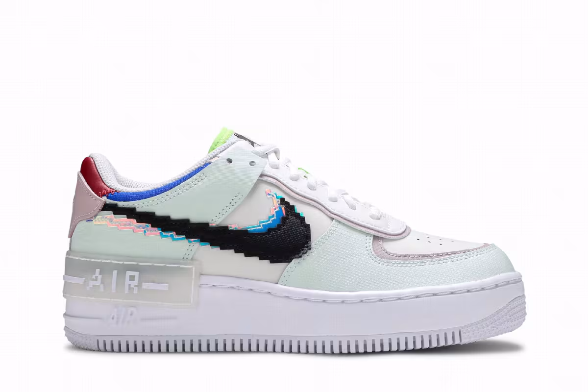 Nike Women's Air Force 1 Shadow SE Pixel Swoosh - Barely Green, view 2