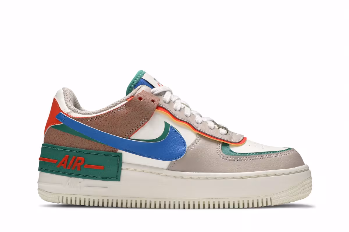 Nike Women's Air Force 1 Shadow Sail Signal Blue Green, view 2