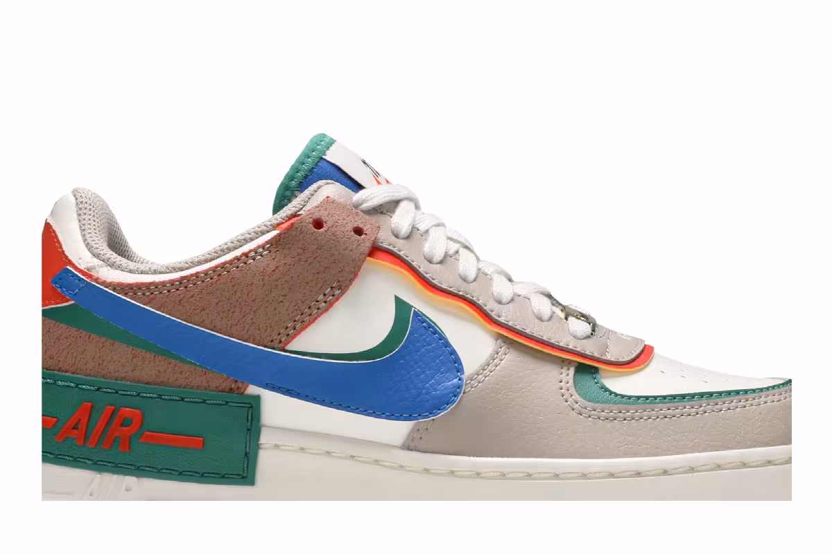 Nike Women's Air Force 1 Shadow Sail Signal Blue Green, view 3