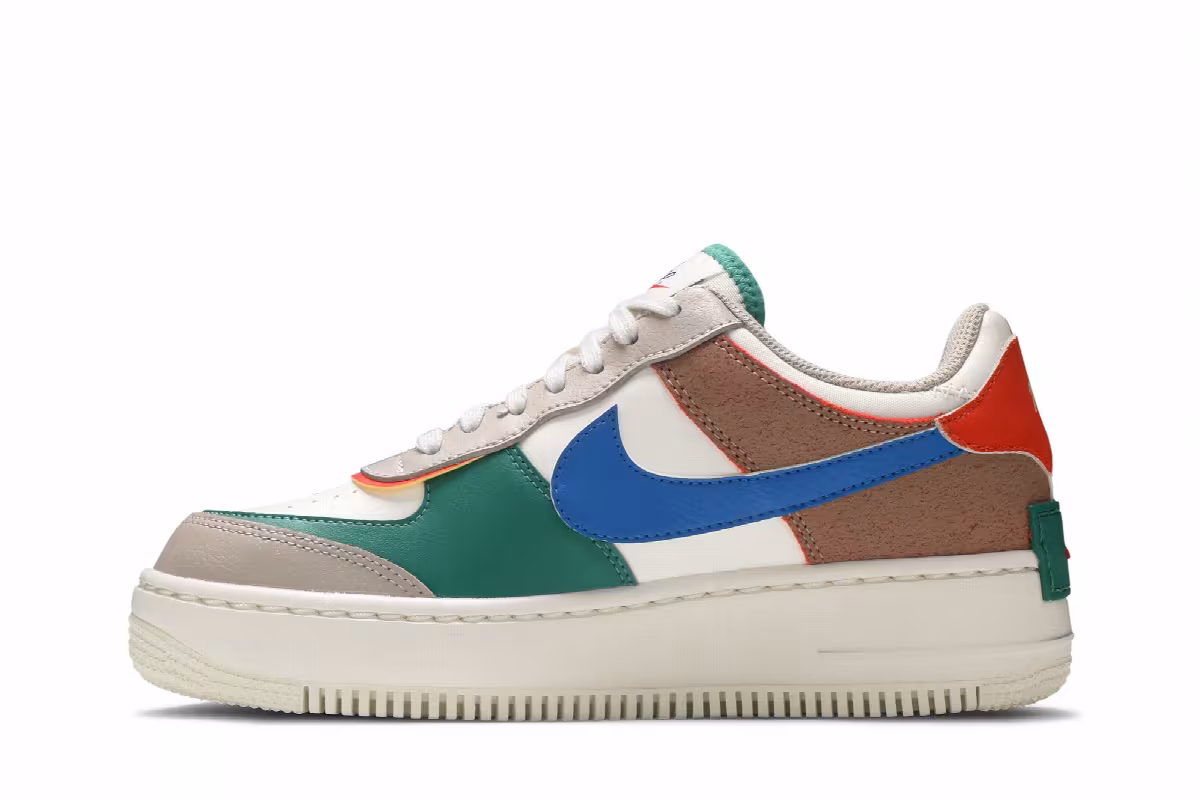 Nike Women's Air Force 1 Shadow Sail Signal Blue Green, view 4