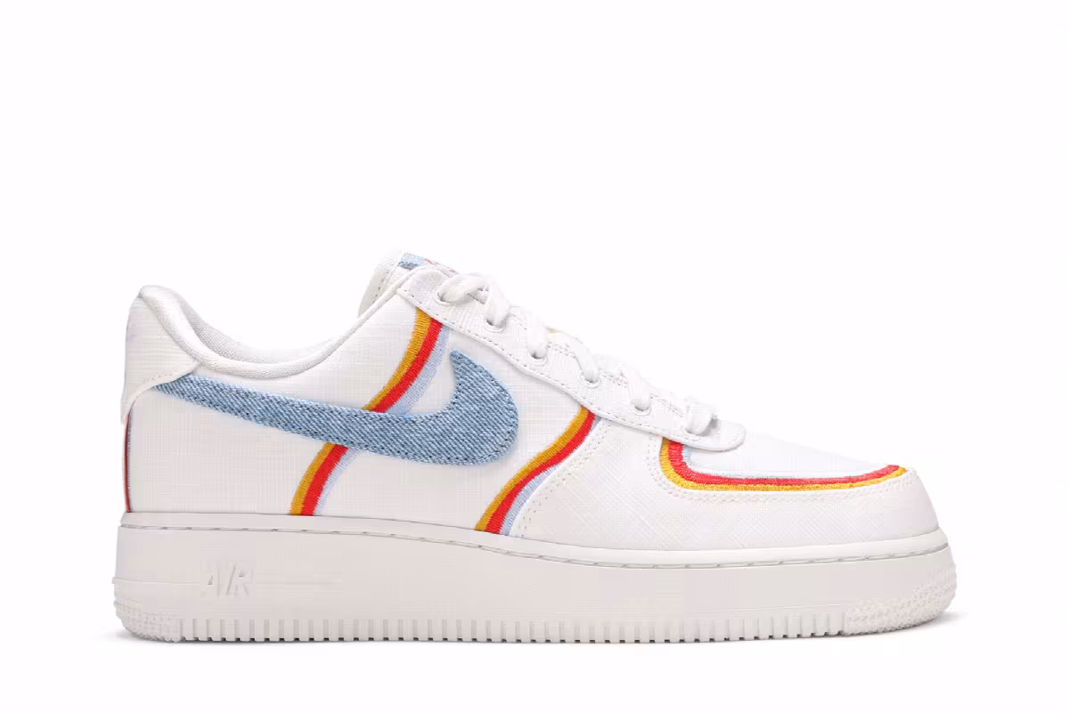 Nike Women's Air Force 1 Low Sail Denim Swoosh, view 2