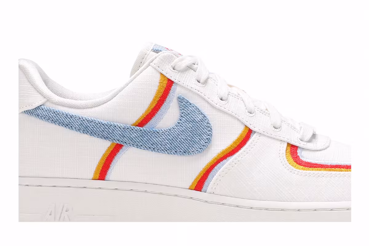 Nike Women's Air Force 1 Low Sail Denim Swoosh, view 3