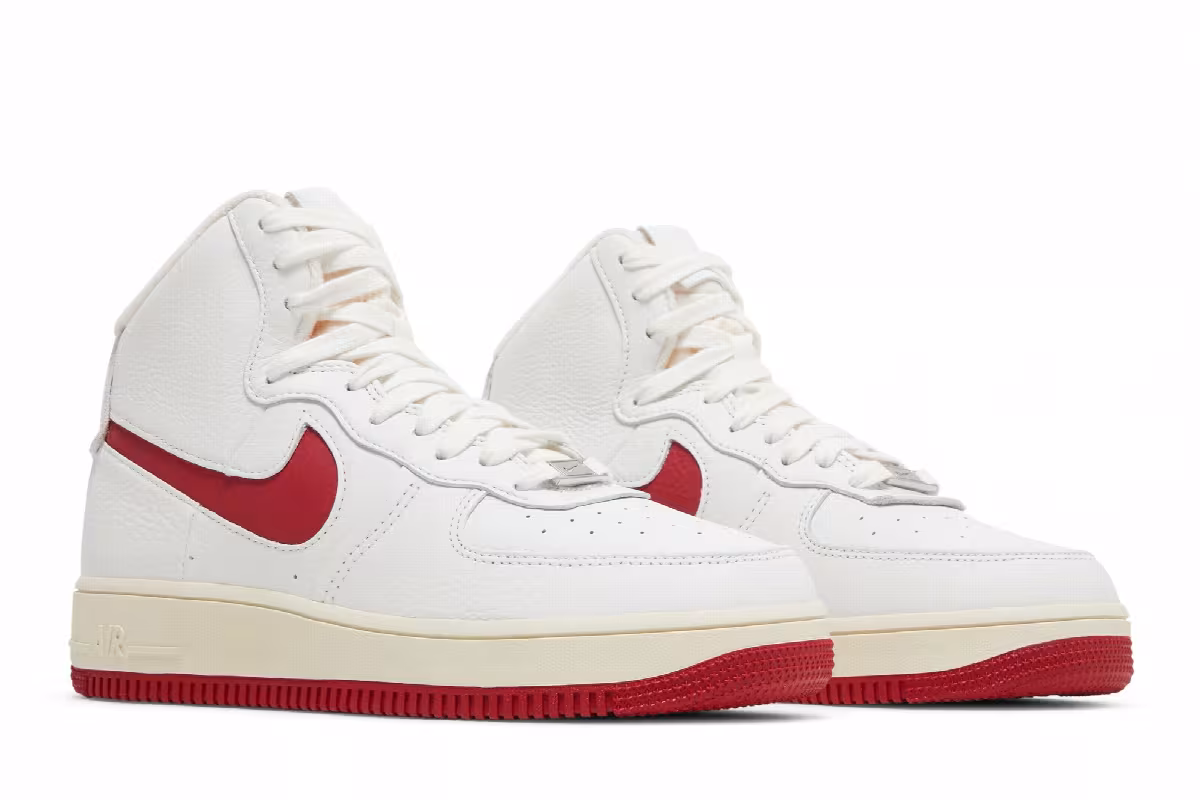 Nike Women's Air Force 1 High Sculpt White Gym Red, view 9
