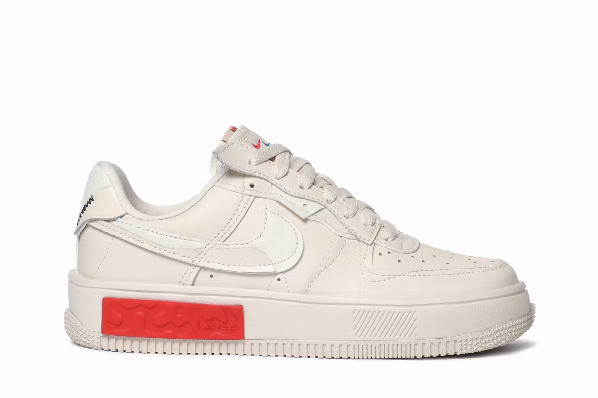 Nike Women's Air Force 1 Fontanka Pearl White University Red, view 2