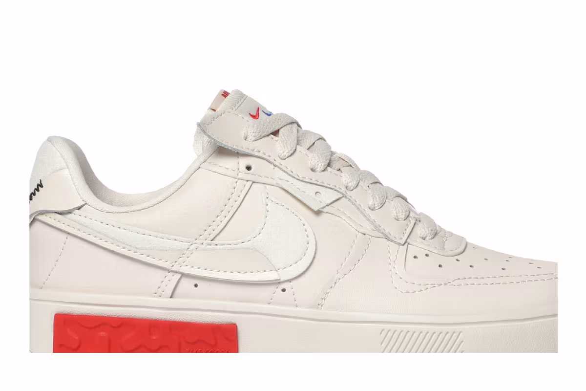 Nike Women's Air Force 1 Fontanka Pearl White University Red, view 3