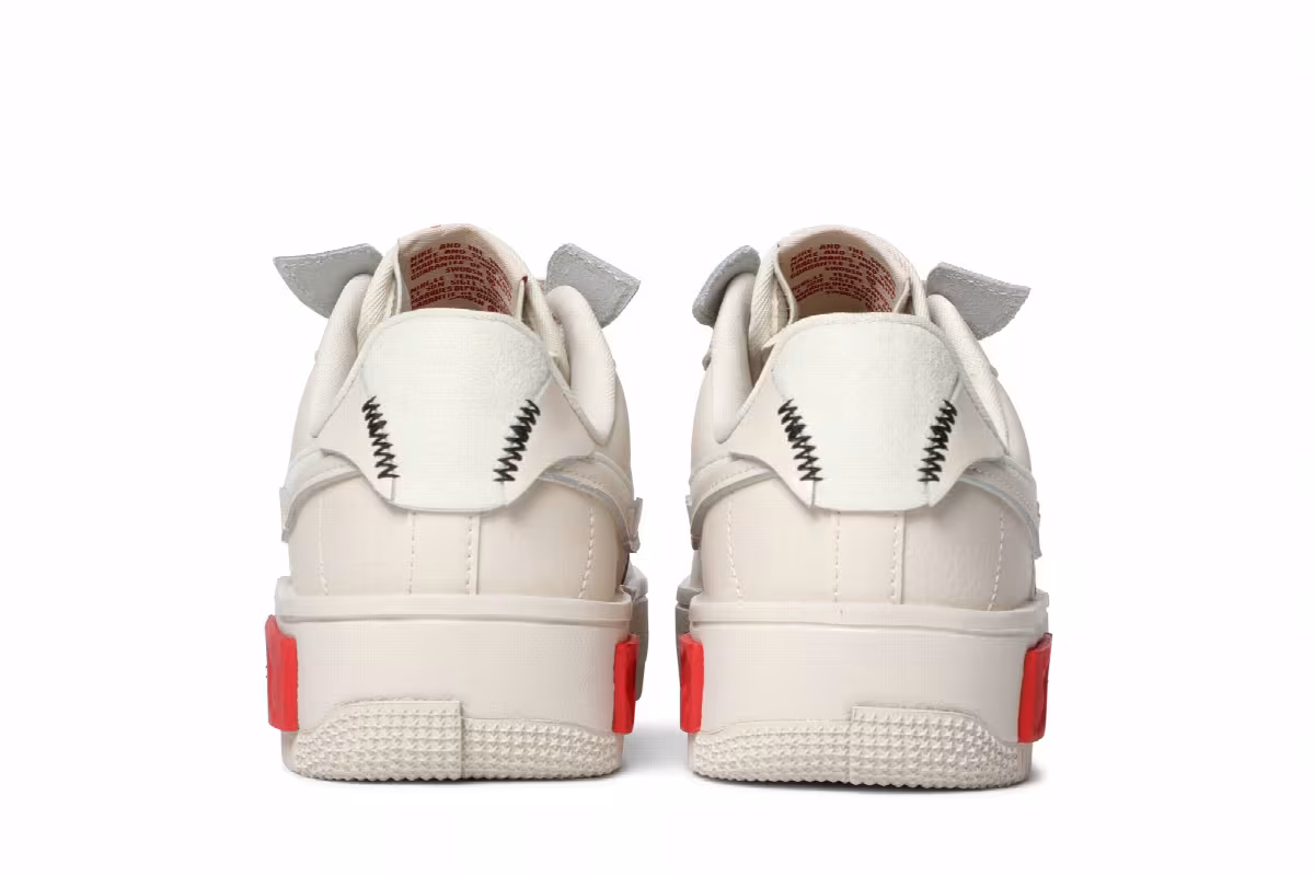 Nike Women's Air Force 1 Fontanka Pearl White University Red, view 7
