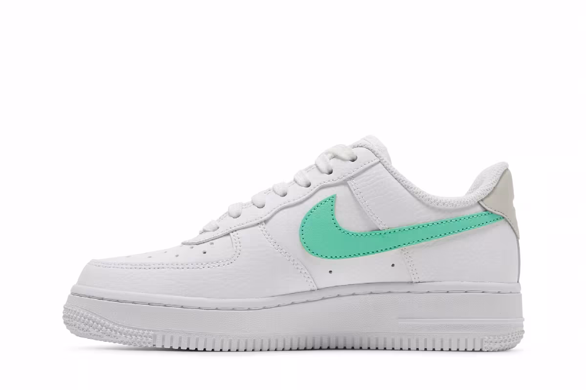 Nike Women's Air Force 1 White Green Glow, view 4