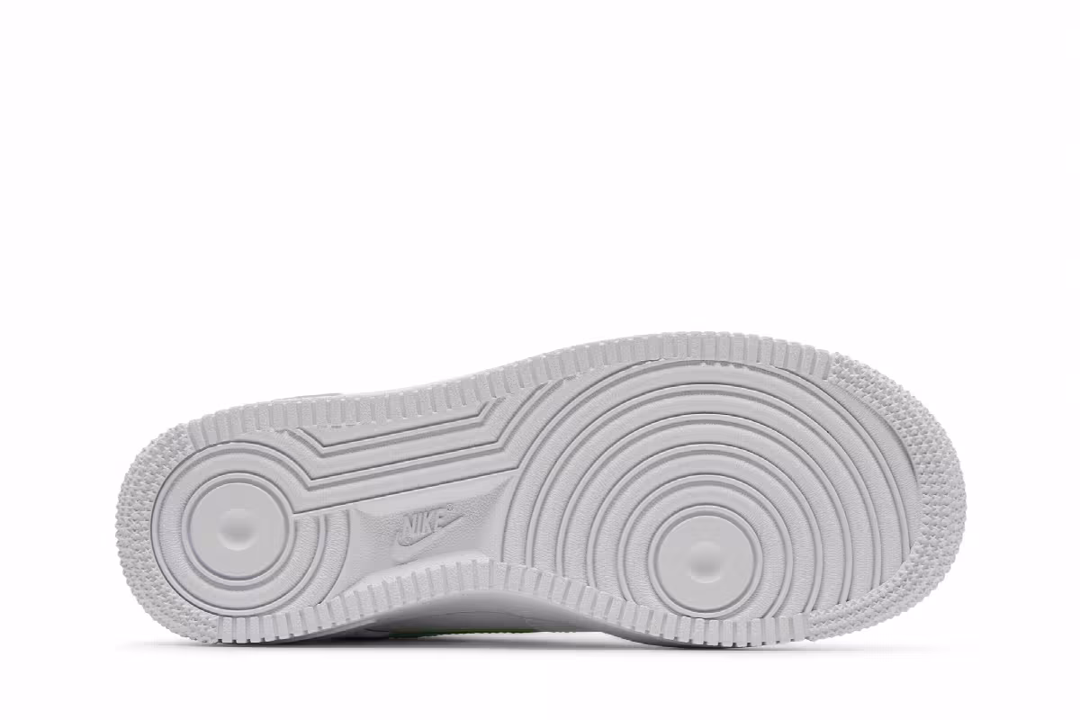 Nike Women's Air Force 1 White Green Glow, view 5