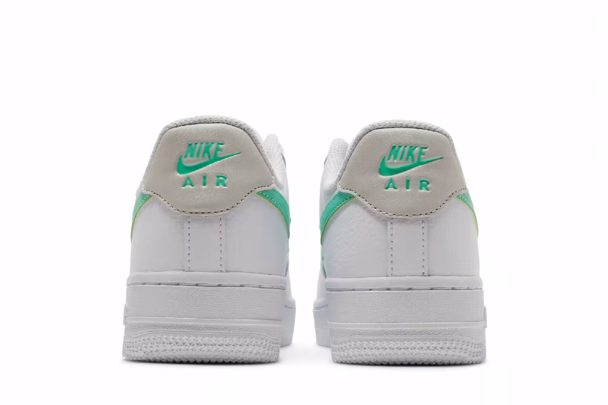 Nike Women's Air Force 1 White Green Glow, view 7