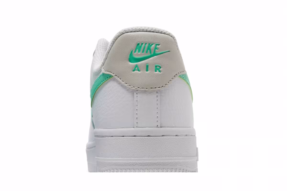 Nike Women's Air Force 1 White Green Glow, view 8