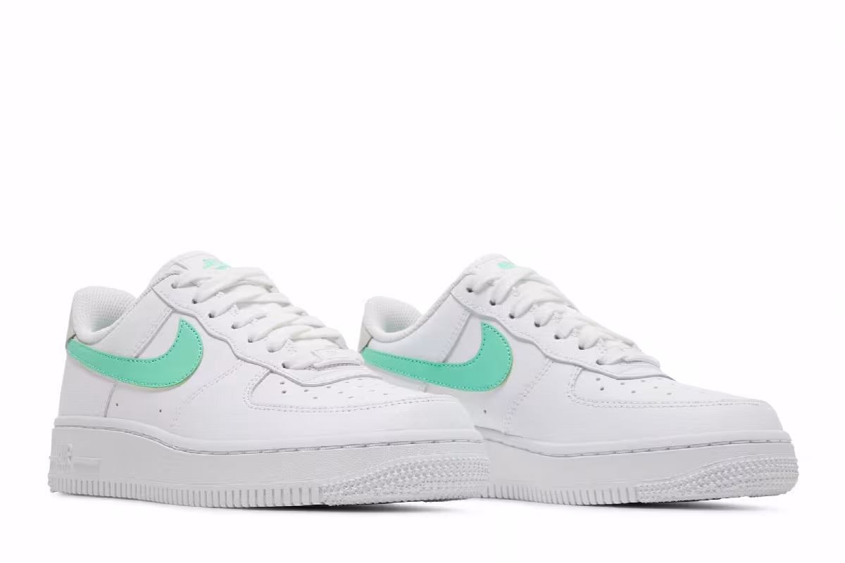 Nike Women's Air Force 1 White Green Glow, view 9