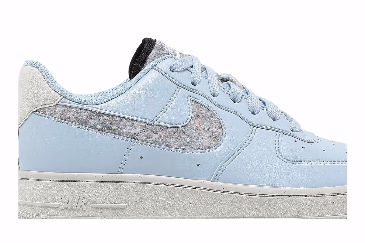 Nike Women's Air Force 1 Recycled Wool Pack - Light Armory Blue, view 3