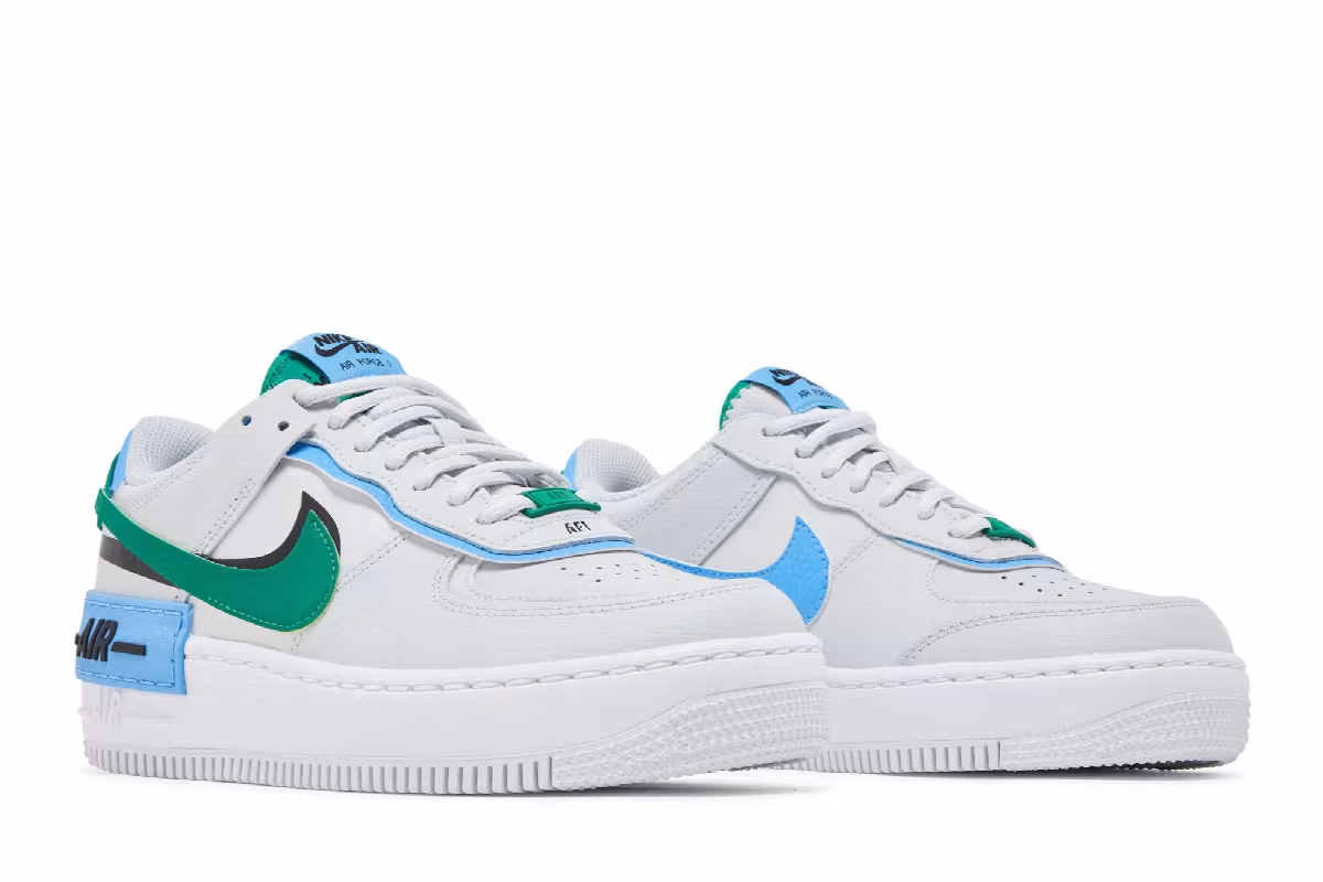 Nike Women's Air Force 1 Shadow Photon Dust Malachite, view 9