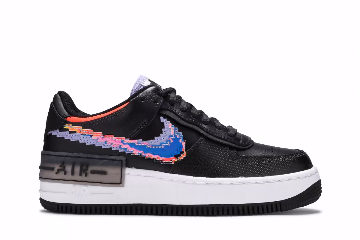 Nike Women's Air Force 1 Shadow SE Pixel Swoosh - Off Noir, view 2