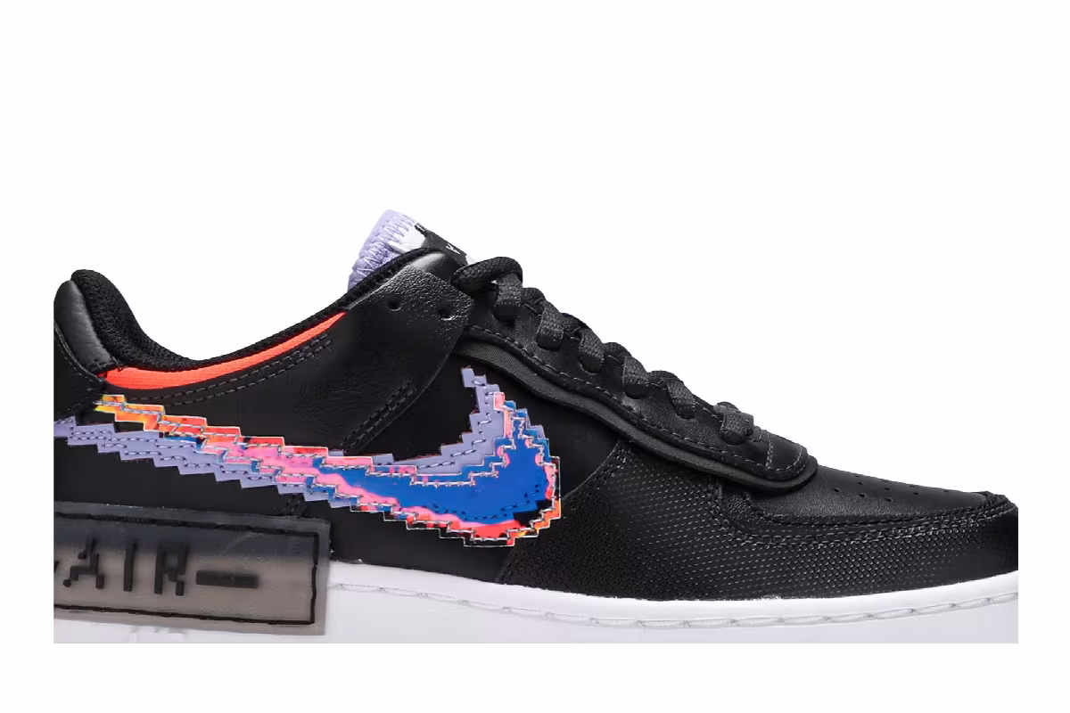 Nike Women's Air Force 1 Shadow SE Pixel Swoosh - Off Noir, view 3