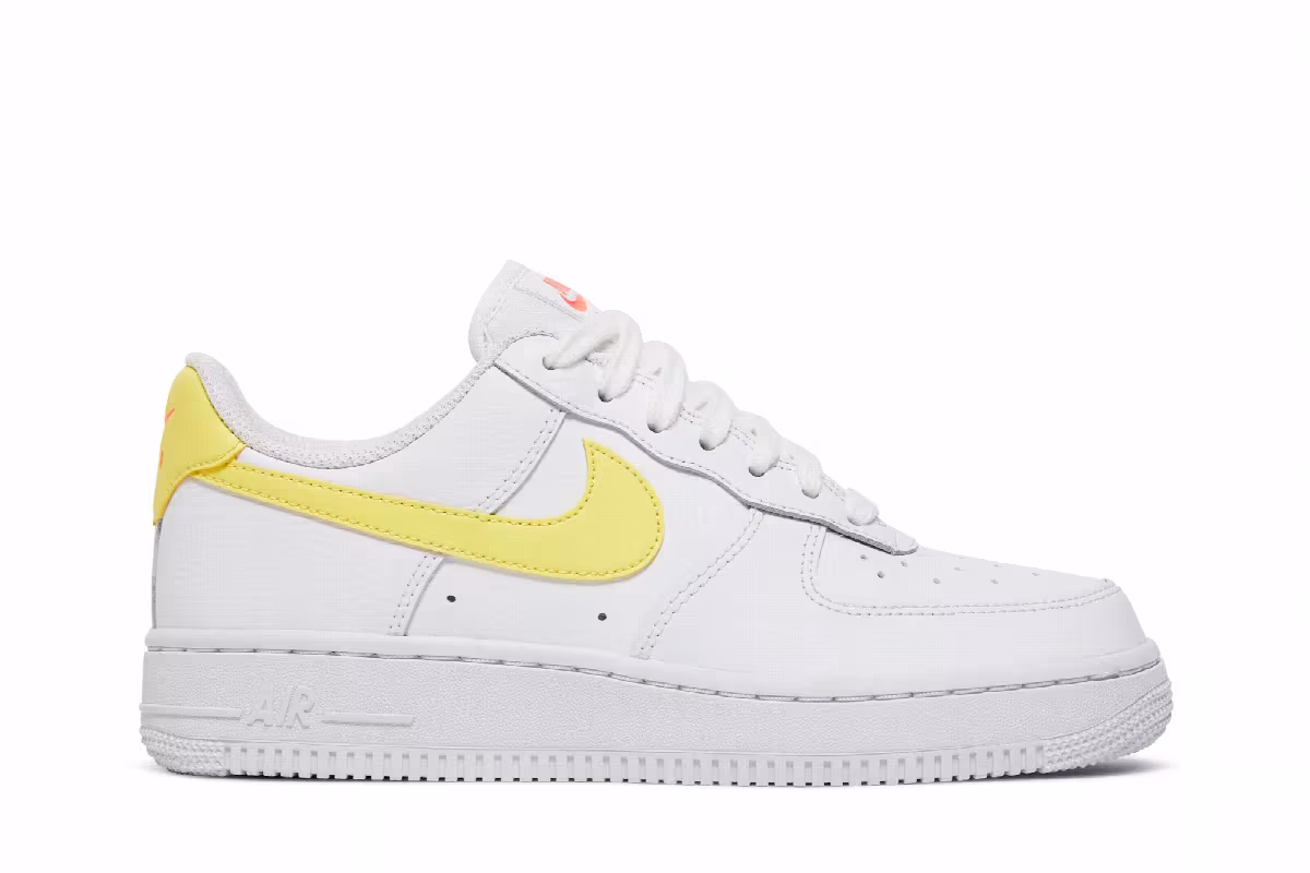 Nike Women's Air Force 1 White Light Citron, view 2