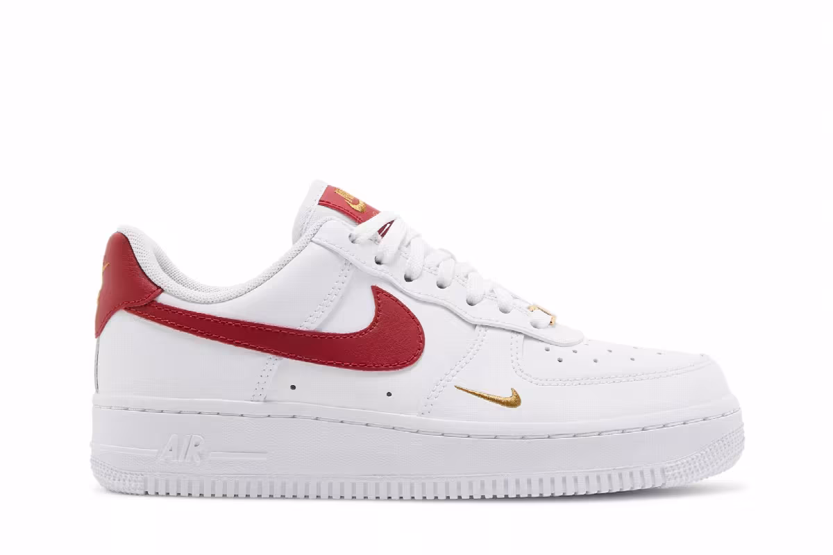 Nike Women's Air Force 1 Essential Low White Gym Red, view 2
