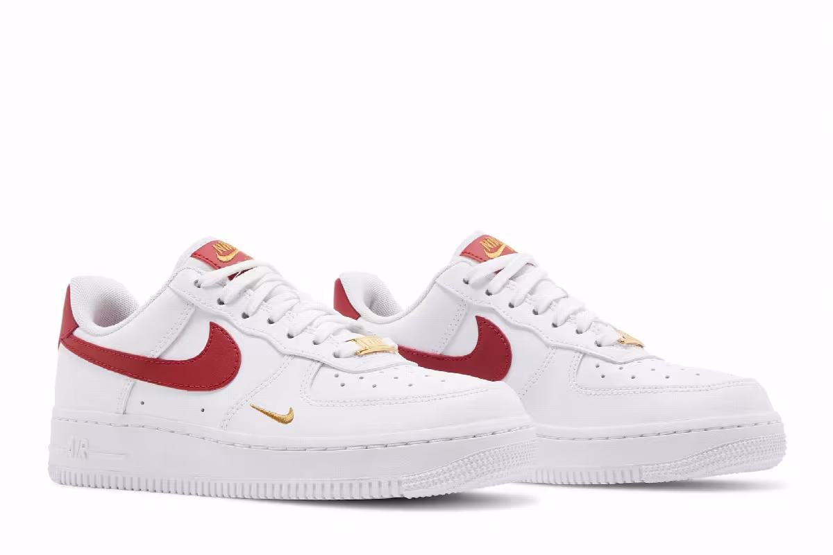 Nike Women's Air Force 1 Essential Low White Gym Red, view 9