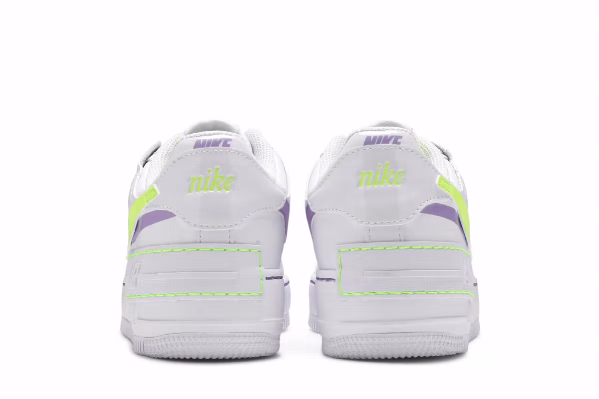 Nike Women's Air Force 1 Shadow White Electric Green, view 7