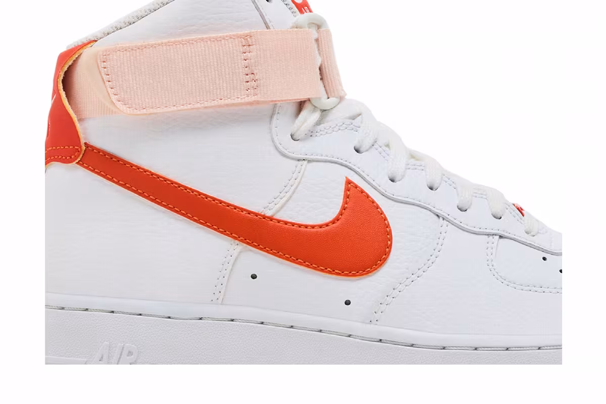 Nike Women's Air Force 1 High White Orange Pearl, view 3