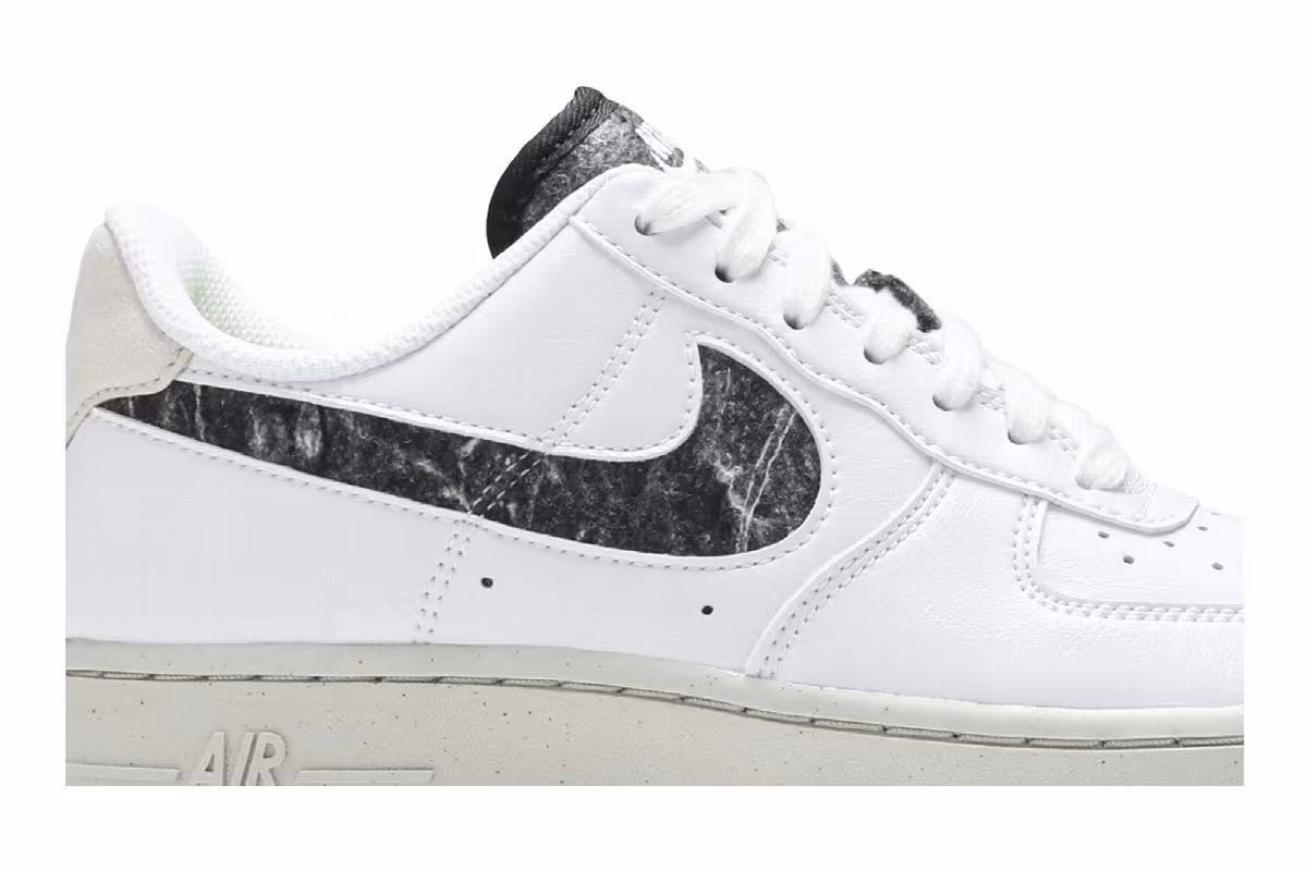 Nike Women's Air Force 1 Recycled Wool Pack - White Black, view 3