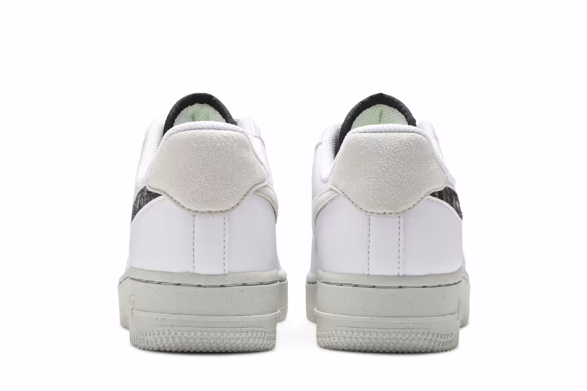 Nike Women's Air Force 1 Recycled Wool Pack - White Black, view 7