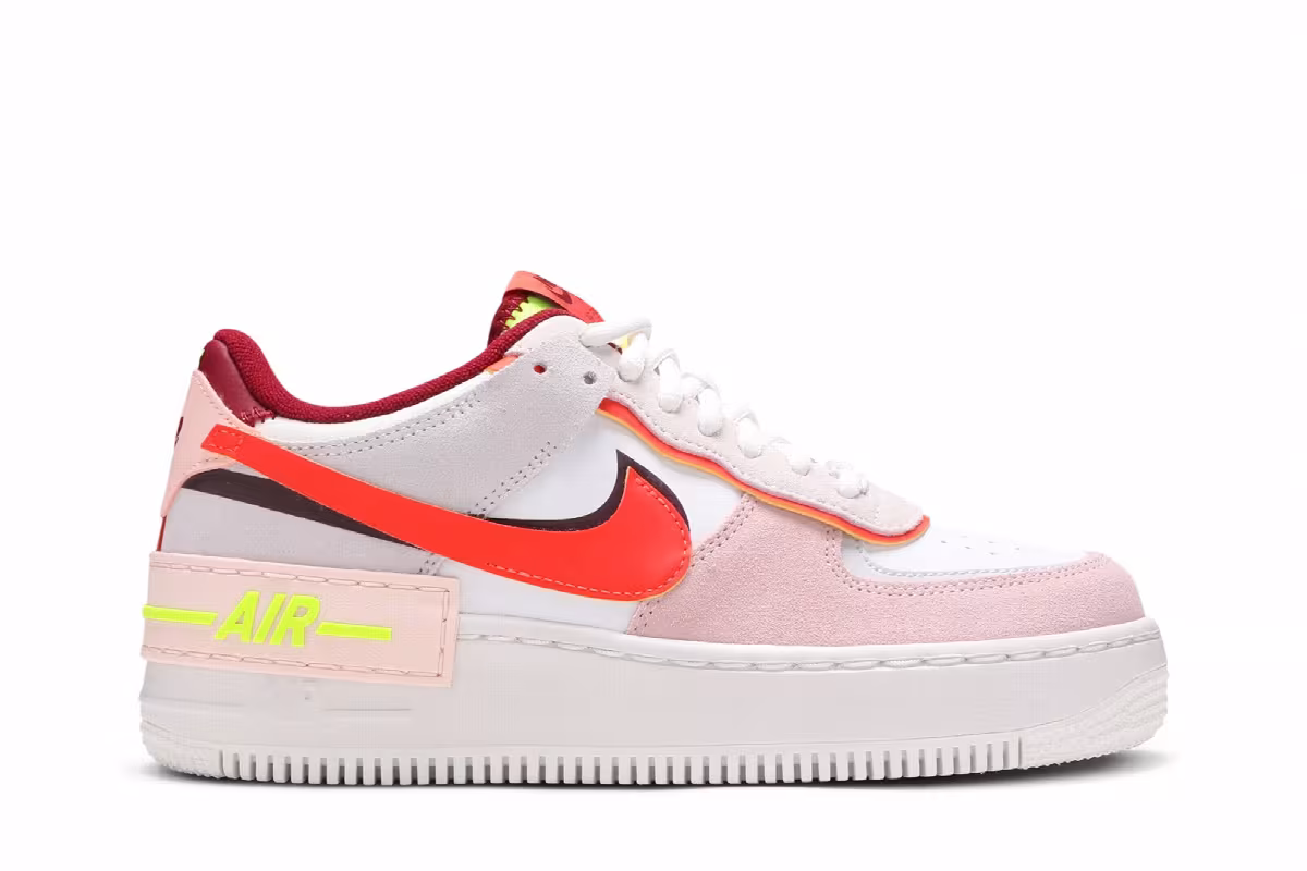 Nike Women's Air Force 1 Shadow Team Red Orange Pearl, view 2