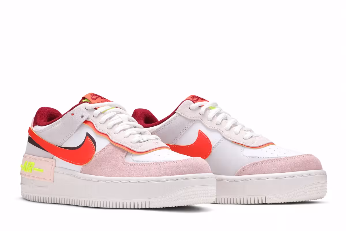 Nike Women's Air Force 1 Shadow Team Red Orange Pearl, view 9