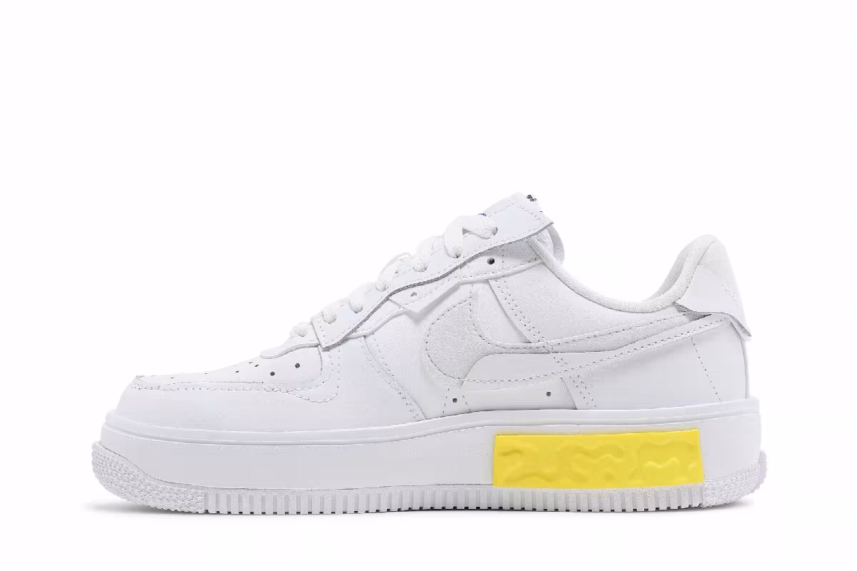 Nike Women's Air Force 1 Fontanka White Opti Yellow, view 4