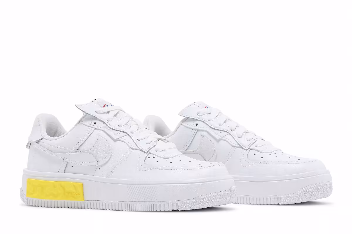 Nike Women's Air Force 1 Fontanka White Opti Yellow, view 9