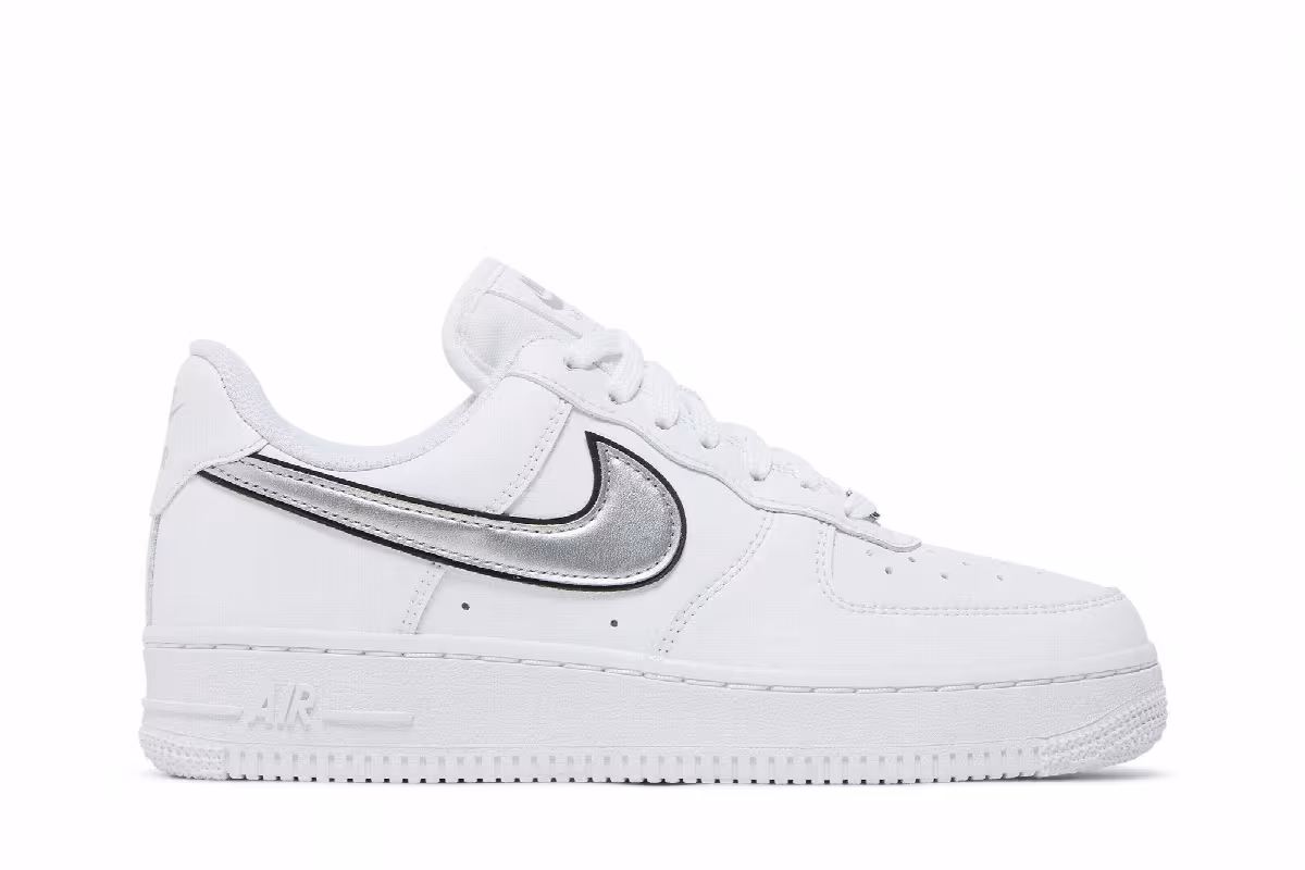 Nike Women's Air Force 1 White Metallic Silver, view 2