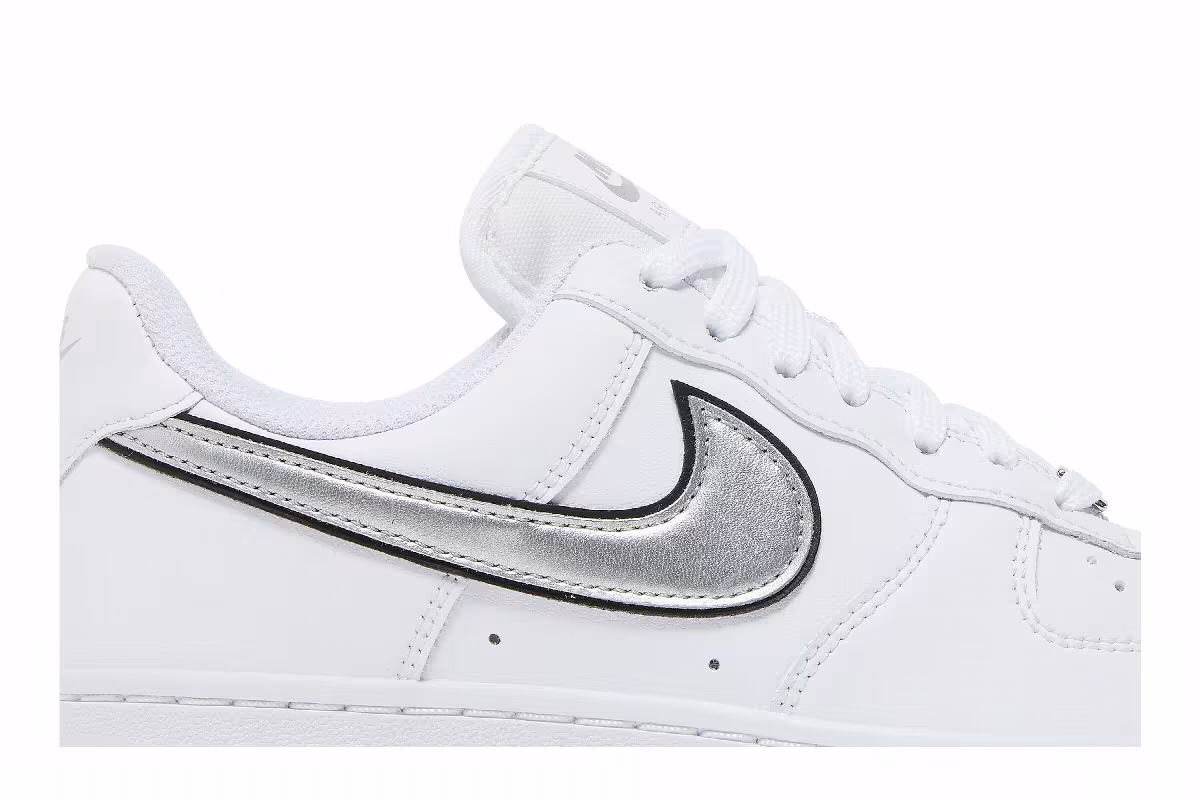 Nike Women's Air Force 1 White Metallic Silver, view 3